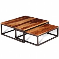 2-delige Salontafelset massief acaciahout 2