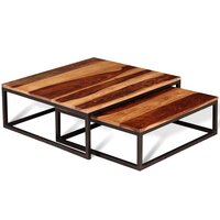 2-delige Salontafelset massief acaciahout 3
