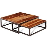 2-delige Salontafelset massief acaciahout 4