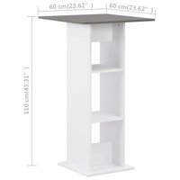Bartafel 60x60x110 cm wit en antracietgrijs 6
