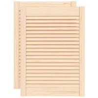 Kastdeuren met lamellen 2 st 69x49,4 cm massief grenenhout 2