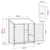 Tuinschuur Wit 106 x 56 x 113,5 cm Massief Vurenhout 11