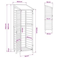 Tuinschuur Grijs 59 x 56 x 176 cm Massief Vurenhout 11
