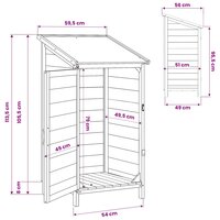Tuinschuur Wit 59,5 x 56 x 113,5 cm Bewerkt hout 11