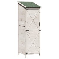 Tuinschuur Wit 59,5 x 56 x 176,5 cm Bewerkt hout 2