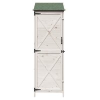 Tuinschuur Wit 59,5 x 56 x 176,5 cm Bewerkt hout 5