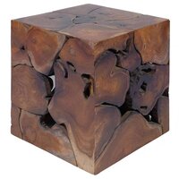 Kruk 40x40x45 cm massief teakhout bruin 4