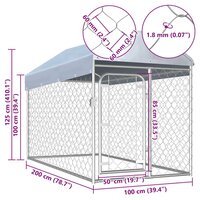 Hondenkennel voor buiten met dak 200x100x125 cm 7