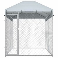 Hondenkennel voor buiten met dak 382x192x225 m 4