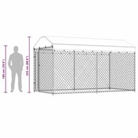 Hondenkennel voor buiten met dak 382x192x225 m 8