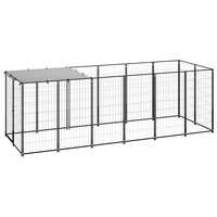 Hondenkennel 330x110x110 cm staal zwart 2