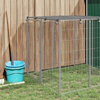 Hondenkennel 110x110x110 cm staal zilverkleurig 3