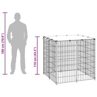 Hondenkennel 110x110x110 cm staal zilverkleurig 9