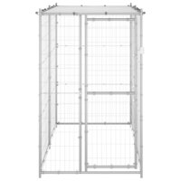 Hondenkennel buiten met dak 110x220x180 cm gegalvaniseerd staal 2