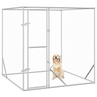 Hondenkennel voor buiten 2x2x2 m gegalvaniseerd staal zilver 3