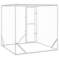 Hondenkennel voor buiten 2x2x2 m gegalvaniseerd staal zilver 6