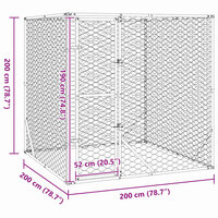 Hondenkennel voor buiten 2x2x2 m gegalvaniseerd staal zilver 8