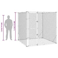 Hondenkennel voor buiten 2x2x2 m gegalvaniseerd staal zilver 9