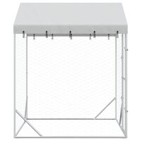 Hondenkennel met dak 2x2x2,5 m gegalvaniseerd staal zilver 5