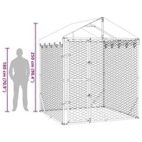 Hondenkennel met dak 2x2x2,5 m gegalvaniseerd staal zilver 9