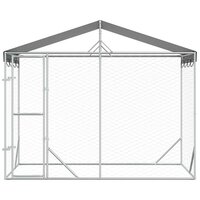 Hondenkennel met dak 3x1,5x2,5 m gegalvaniseerd staal zilver 4