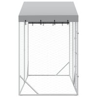 Hondenkennel met dak 3x1,5x2,5 m gegalvaniseerd staal zilver 5