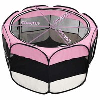 Hondenren inklapbaar met draagtas 110x110x58 cm roze 11