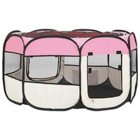 Hondenren inklapbaar met draagtas 125x125x61 cm roze 6