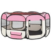 Hondenren inklapbaar met draagtas 145x145x61 cm roze 6