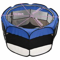 Hondenren inklapbaar met draagtas 90x90x58 cm blauw 12