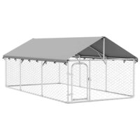 Hondenkennel voor buiten met dak 400x200x150 cm 2