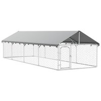 Hondenkennel voor buiten met dak 600x200x150 cm 2