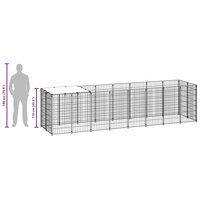 Hondenkennel 4,84 m&sup2; staal zwart 9