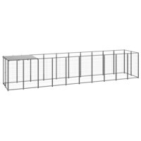 Hondenkennel 6,05 m&sup2; staal zwart 2