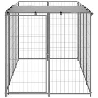 Hondenkennel 2,42 m&sup2; staal zilverkleurig 3