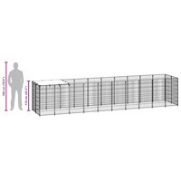 Hondenkennel 6,05 m&sup2; staal zilverkleurig 9