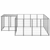 Hondenkennel 6,05 m&sup2; staal zwart 3