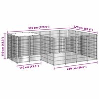 Hondenkennel 6,05 m&sup2; staal zwart 7