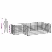 Hondenkennel 8,47 m&sup2; staal zwart 8