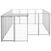 Hondenkennel 8,47 m&sup2; staal zilverkleurig   3