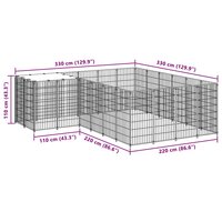 Hondenkennel 8,47 m&sup2; staal zilverkleurig 7