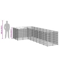 Hondenkennel 6,05 m&sup2; staal zwart 8