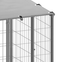 Hondenkennel 6,05 m&sup2; staal zilverkleurig 6