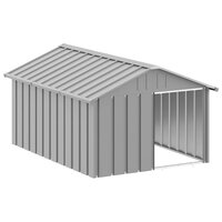 Hondenhok 116,5x153x81,5 cm gegalvaniseerd staal grijs 2
