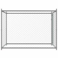 Hondenhok met deur 2x2x1,5 m gegalvaniseerd staal grijs 5