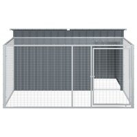 Hondenhok met ren antraciet 197x194x110 cm gegalvaniseerd staal 5