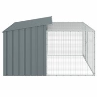 Hondenhok met ren antraciet 197x194x110 cm gegalvaniseerd staal 6