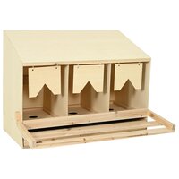 Kippenlegkast 3 compartimenten 93x40x65 cm massief grenenhout 2