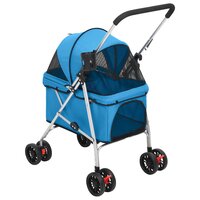 Hondenwagen inklapbaar 76x50x100 cm oxford stof blauw 4