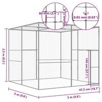 Kattenkooi 3x3x2,5 m gegalvaniseerd staal 5